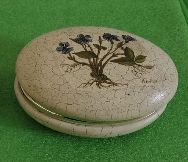 Portagioie Vintage in ceramica craquelé - Decoro Pervinca - Foto 2