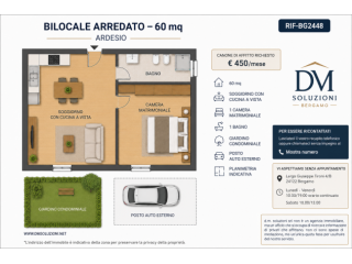 Ardesio bilocale arredato con terrazzo