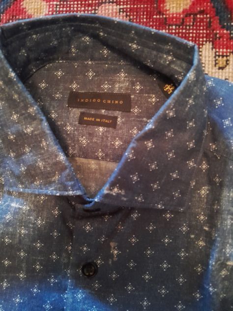 Indigo chino camicia cotone - Foto 3