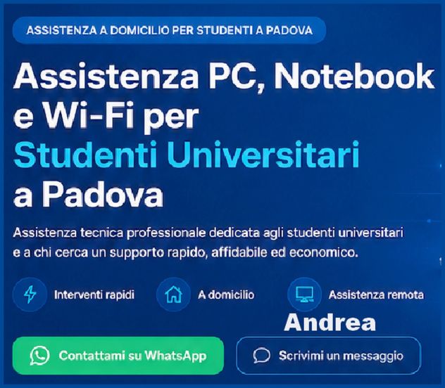 🖨️ Andrea Tecnico Informatico PC & Wi-Fi – Assistenza a Domicilio per Studenti