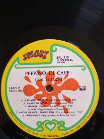 Disco Vinile Lp 33 giri di Peppino di Capri "1000 Giorni" originale del 1975. - Foto 4