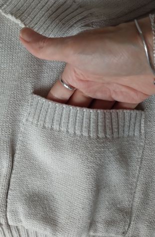 CARDIGAN DA UOMO IN COTONE PANNA - Foto 6