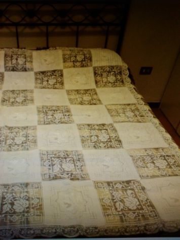 Biancheria in lino antica - Tovaglia da 12 - Foto 2