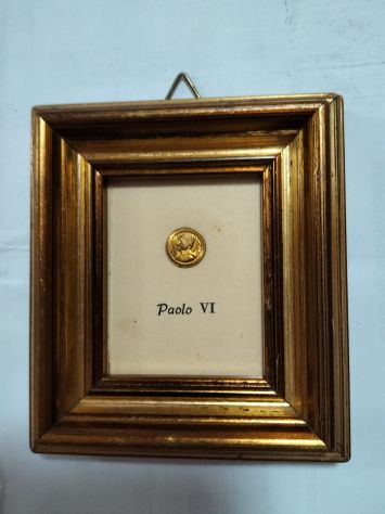 Quadretto vintage effigie Paolo VI monetina oro 8 ka - Foto 7