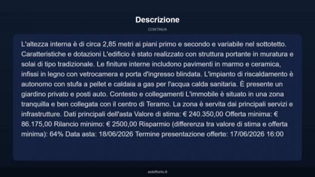 Immobile in asta di 400 m² con più di 5 locali in vendita a Teramo - Foto 18