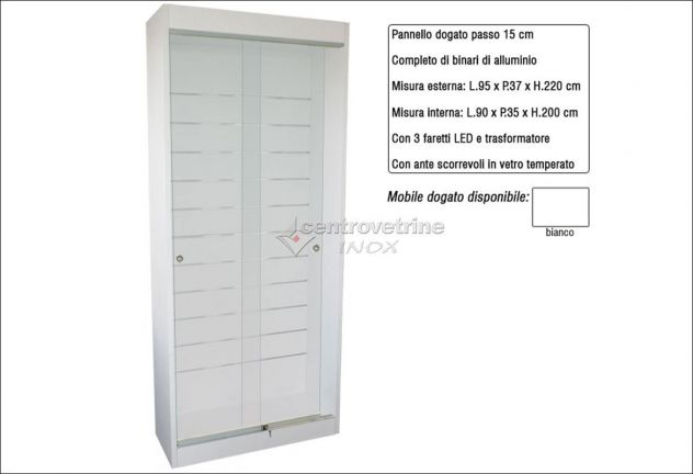 MOBILE DOGATO AUTOPORTANTE CON ILLUMINAZIONE A LED E ANTE IN VETRO KIT 3