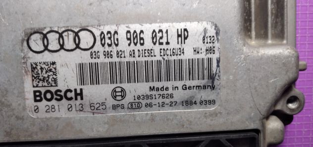 CENTRALINA MOTORE AUDI A3 1.9 TDI BOSCH 0 281 013 625, 0281013625, 03G 906 021 H - Foto 6