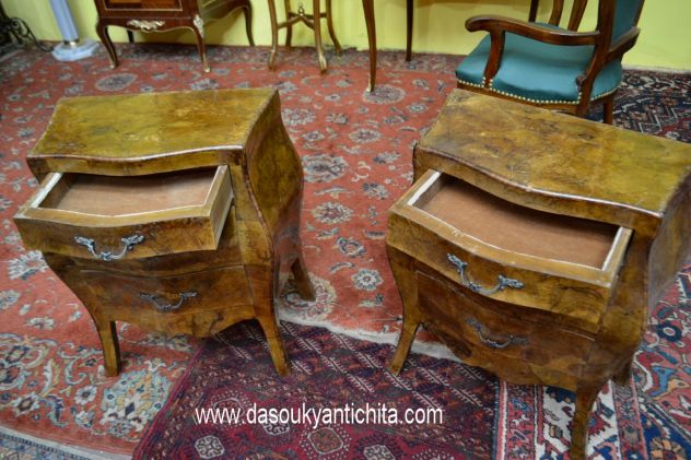Coppia di comodini italiani stile Luigi XV metà XX secolo - Foto 8