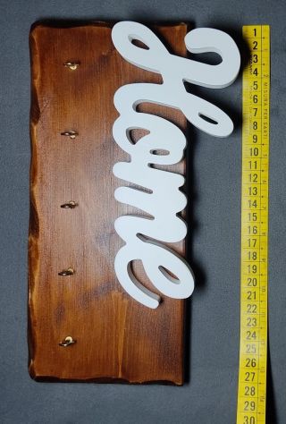 Portachiavi Appendi chiavi HOME da parete 5 ganci in Legno Massello - Foto 6