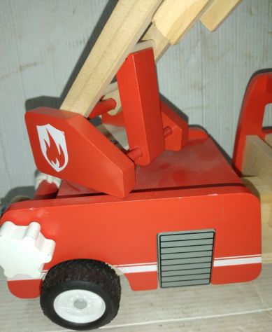GIOCATTOLO LEGNO DI FABBRICAZIONE TEDESCA CAMIOM POMPIERI - Foto 3