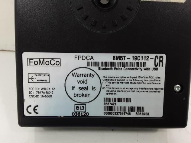 CENTRALINA BLUETOOTH TELEFONO FORD C - Max Serie 8M5T19C112 (10) - Foto 3