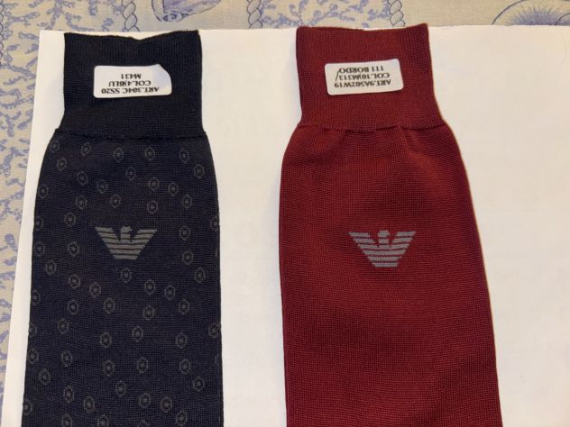 2PAIA CALZE NUOVE IN COTONE DA UOMO FIRMATE ORIGINALI EMPORIO ARMANI N’ 40-45 - Foto 3