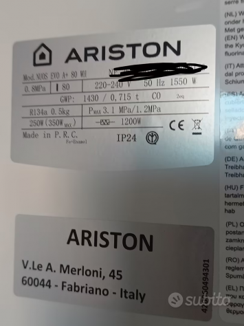 Scaldabagno Boiler Ariston Nuos Evo 80l classe A+ - Foto 4