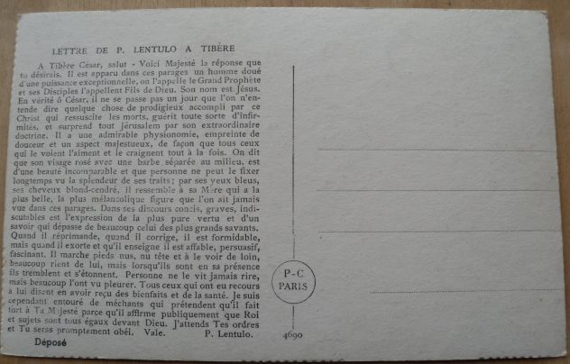 FOTO CARTOLINA DI GESU' IN FRANCESE - FORMATO PICCOLO - - Foto 2