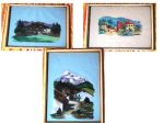 acquarelli panorami  innevati tre pezzi  28x30