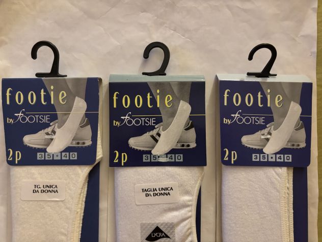 6 PAIA DI CALZE NUOVE FANTASMINI INVISIBILI N’ 35-40 IN COTONE BIANCO - Foto 5