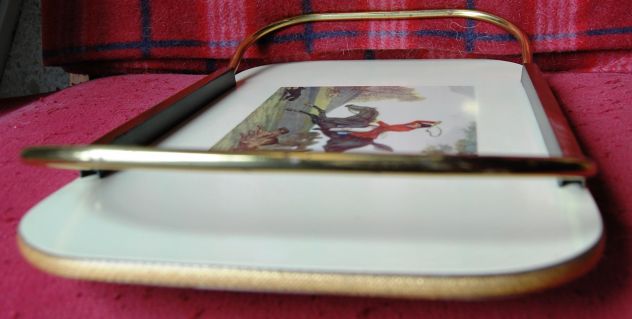 vassoio in formica vintage con scene di caccia 40x25 - Foto 8