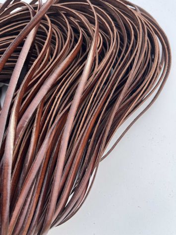 T53 Nastro in pelle a vegetale anilina brandy H 6 mm - L 50 mt - Foto 8