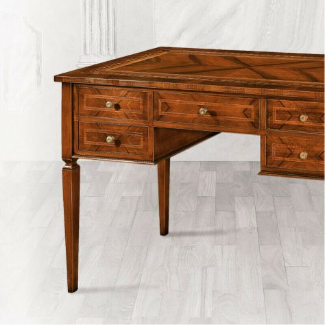 Scrittoio Intarsiato 5 Cassetti in Legno Arte Povera cod 11009 - Foto 2