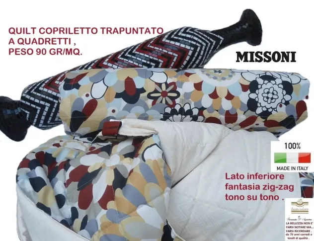Copriletti quilt trapunte MISSONI , 4 modelli matrimoniali . - Foto 10