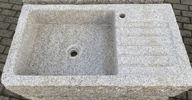 Lavello lavandino con piano in pietra granito 90 cm - Foto 6