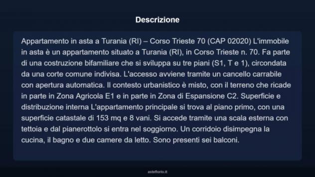 Immobile in asta di 153 m² con più di 5 locali e box auto in vendita a Turania - Foto 4