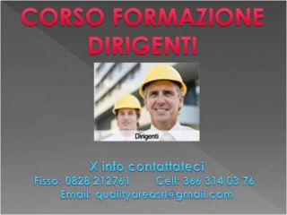 corsoCorso formazione dirigenti (SICUREZZA NEI LUOGHI DI LAVORO)