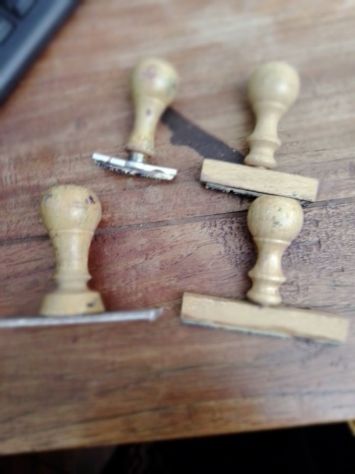 4 timbri legno anni 50