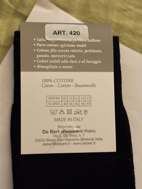 CALZE LUNGHE FINO AL GINOCCHIO NUOVE CON CARTELLINO UOMO IN COTONE FILO DI SCOZI - Foto 6
