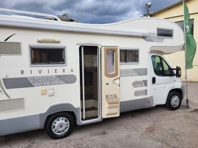 CAMPER RIVIERA DUCATO MANSARDATO 7 POSTI DOPPIA DINETTE CLIMATIZZATORE GARAGE WEBASTO CAMPER USATI - Foto 10
