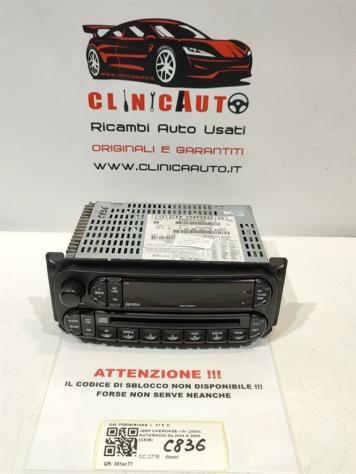 AUTORADIO JEEP Cherokee 4° Serie P05091610AB (0508)