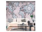 Fotomurale Adesivo Con Mappamondo Artistico Chiaro Arredalacasa