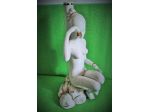 Scultura Lampada Art Dèco in Ceramica Bianca - Nudo di Donna