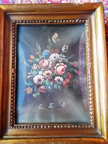 Coppia miniature floreali 18x23 con cornice - Foto 5