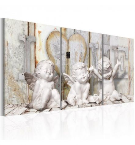 Quadro Con Tre Angeli Cm. 60x30 E 120x60 - ARREDALACASA