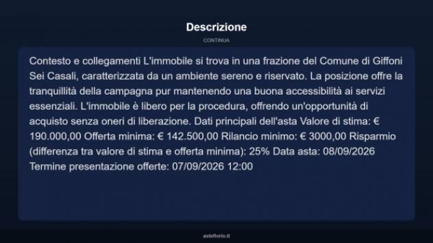 Immobile in asta di 935 m² con più di 5 locali e box auto in vendita a Giffoni Sei Casali - Foto 12