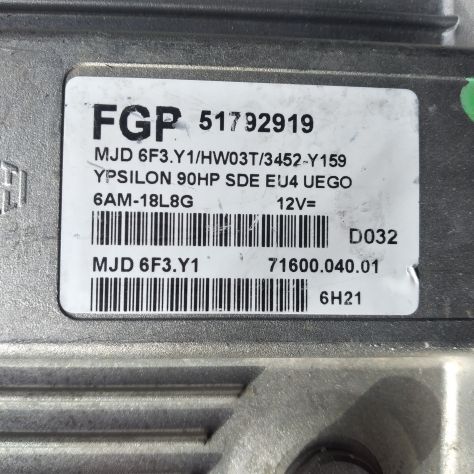 Centralina Motore ECU LANCIA YPSILON 51792919 MAGNETI MARELLI MJD6F3.Y1 CENTRAL - Foto 5