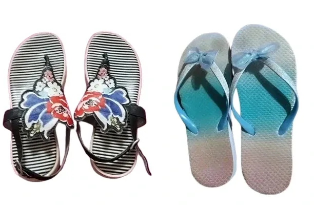 Sandali infradito bambina "simonetta" n. 33 in pelle più ciabatte infradito