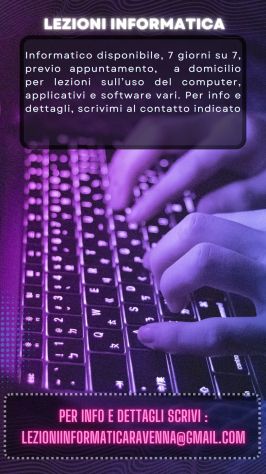 Insegnante informatica impartisce corsi e lezioni a domicilio