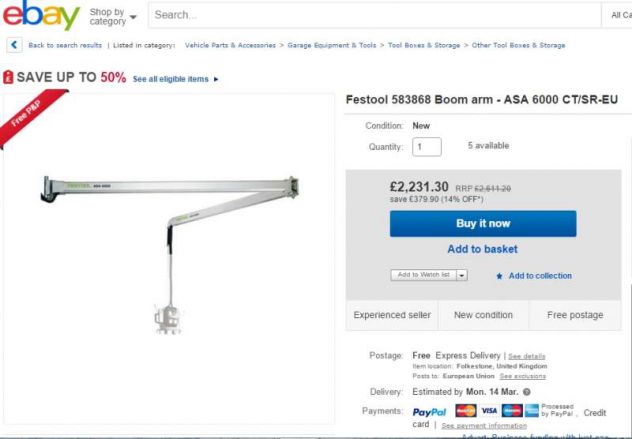 Braccio Aspirazione 5Mt QT Festool, Carrozz,Falegnameria - Foto 5