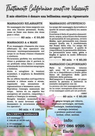 Massaggi olistici Tel:3770869705