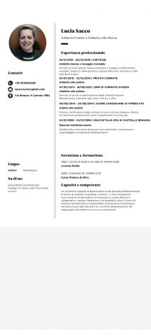 Addetta alle pulizie/ Mensa