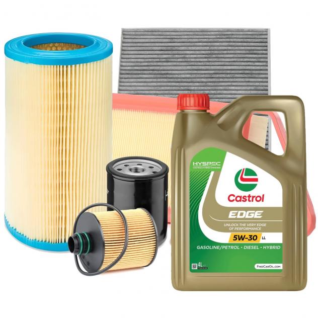 Kit tagliando 3 filtri + Castrol 5w30 VW POLO 1.4 TDI