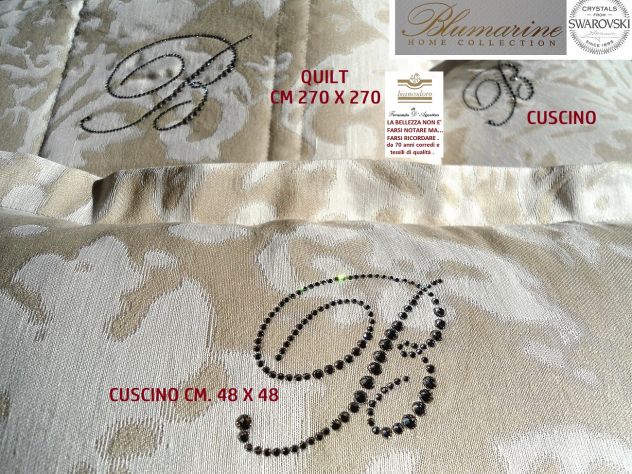 Quilt copriletto matrimoniale BLUMARINE  + 2 cuscini arredo - Foto 5