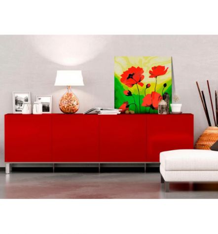 Quadro Fai Da Te 45x45 Cm. Fiori Rossi ARREDALACASA Spedizione Gratis - Foto 2