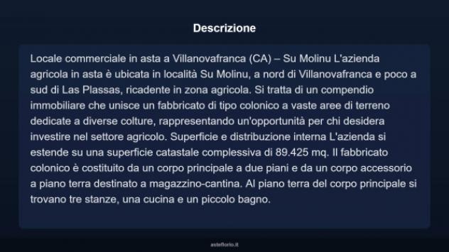 Immobile in asta di 89425 m² in vendita a Villanovafranca - Foto 5