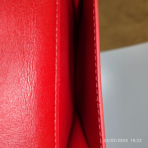 Pochette rossa in pelle Louis Vuitton - Foto 5