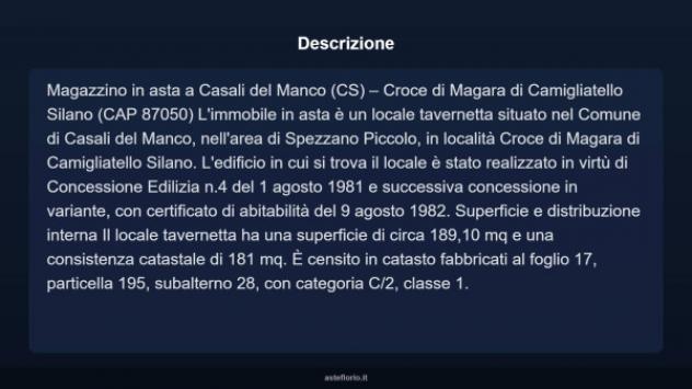 Immobile in asta di 189 m² in vendita a Casali del Manco - Foto 3