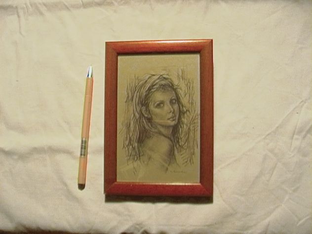 Quadretto donna vintage fatto a mano