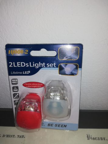 2 luci led per bici o passeggino bimbi
